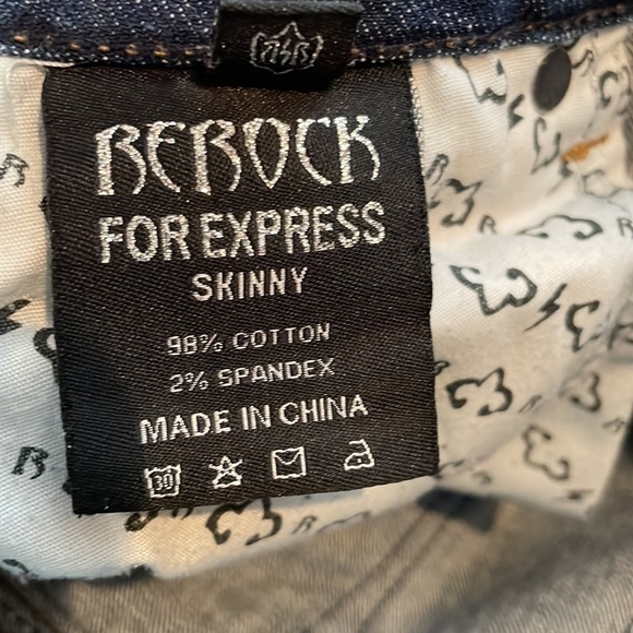 Rerock for Express Jeans Size 8 Distressed/Paint Stretch Skinny - Picture 13 of 14